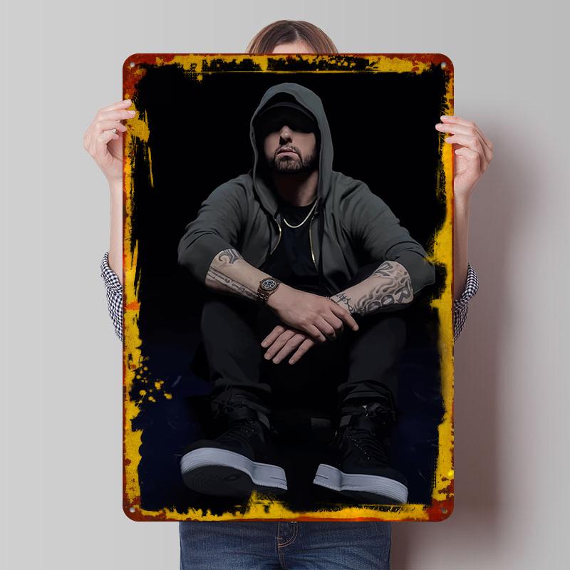 Eminem Hip Hop 8 Miles Metal Poster Customized Wall Art Retro Vintage Tinplate Signs for Gamer Decoration Room Home Decor Items