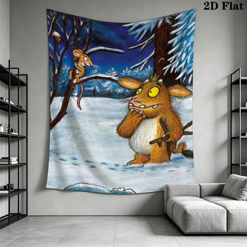 The Gruffalo Wall Tapestry Aesthetic Wall Hanging Printed Fabric Blanket Decorative Tapestries for Bedroom Living Room Home Decor