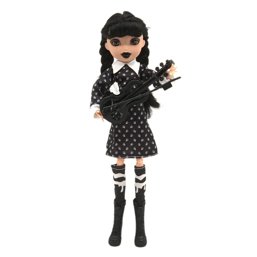 11,5-дюймовая кукла с подарочной коробкой, черное платье, каблуки и волосы, идеальная игрушка в подарок для девочек и фанатов