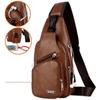 Мужская креативная сумка на грудь с зарядкой через USB, повседневная сумка из искусственной кожи в стиле ретро для верховой езды, спорта и путешествий, сумка через плечо