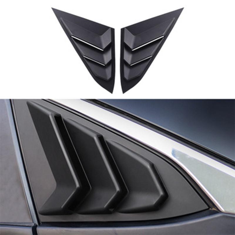 For Honda Civic Type R Hatchback ABS Rear Quarter Panel Window Side Louver Black Carbon Fiber Color Vent Sticker Cover