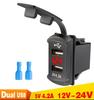 Universal Car Charger 12V 24V 4.2A Display Voltage Dual USB Ports Waterproof Auto Adapter Phone Charger for Smart Phone