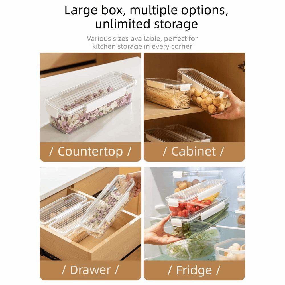 Airtight Food Storage Box Clear Plastic Fresh Keeper Box Pasta Storage Container Kitchen