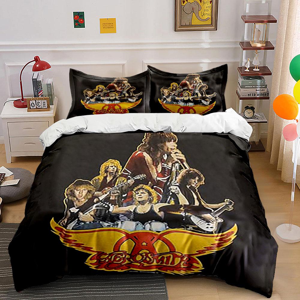 Aerosmith Band Bedding Set Bedding Duvet Cover Set Duvet Cover Pillowcases (1*Duvet Cover 2*Pillowcases, without duvet insert)