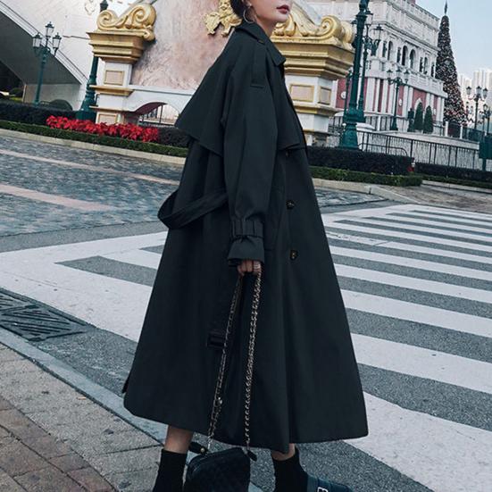 Женский плащ с отложным воротником, сохраняющий тепло, узор миди, весенне-осенний модный дизайн, ветровка, пальто, повседневная одежда