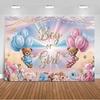 The Genre Reveal Theme Backdrop Baby Party Decorations Supplies Pink Blue Bear Gift Banner Newborn Shower Photography4870