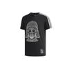 Neo Reflective Samurai Print Round Neck T-Shirt Men Tops Black CV6998