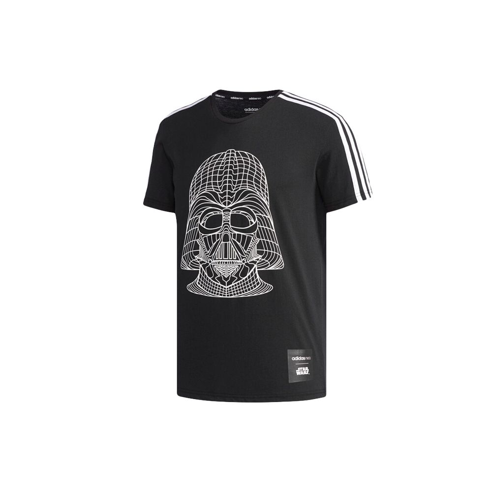 adidas Неосветоотражающая футболка с круглым вырезом и принтом самураев, мужские топы, черный CV6998
