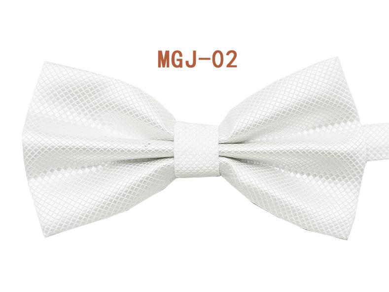 Men's Solid Black Double Layer Bow Tie - British Cube Grid, 27 Colors Available for Formal Events and Weddings.