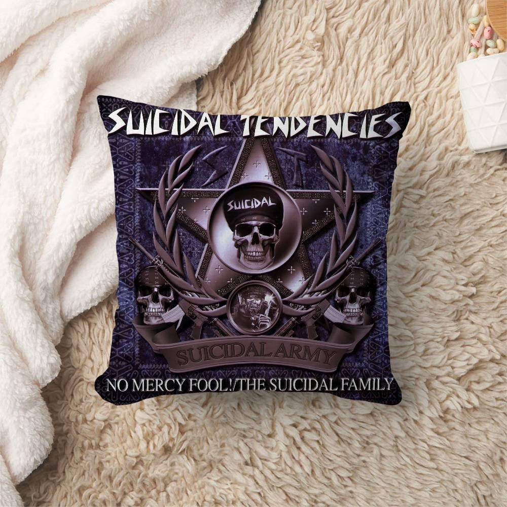 SSuicidalTendencys Heavy Rock Band Maple Design Cushion Cover Happy Autumn Harvest decor Holiday Decorati Pillow Cover