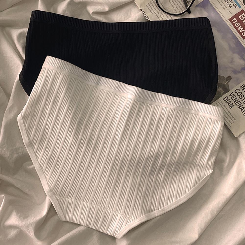 Women Underpants Mid Waist Solid Color Nylon Plus Size Japanese Style Butt-lifted Good Breathability Elastic Quick-drying Sport