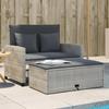 VidaXL Garden Sofa 2 Seater and Cushions, Patio Seat, Outdoor Terrace Balcony Backyard Furniture, Light Grey 365137