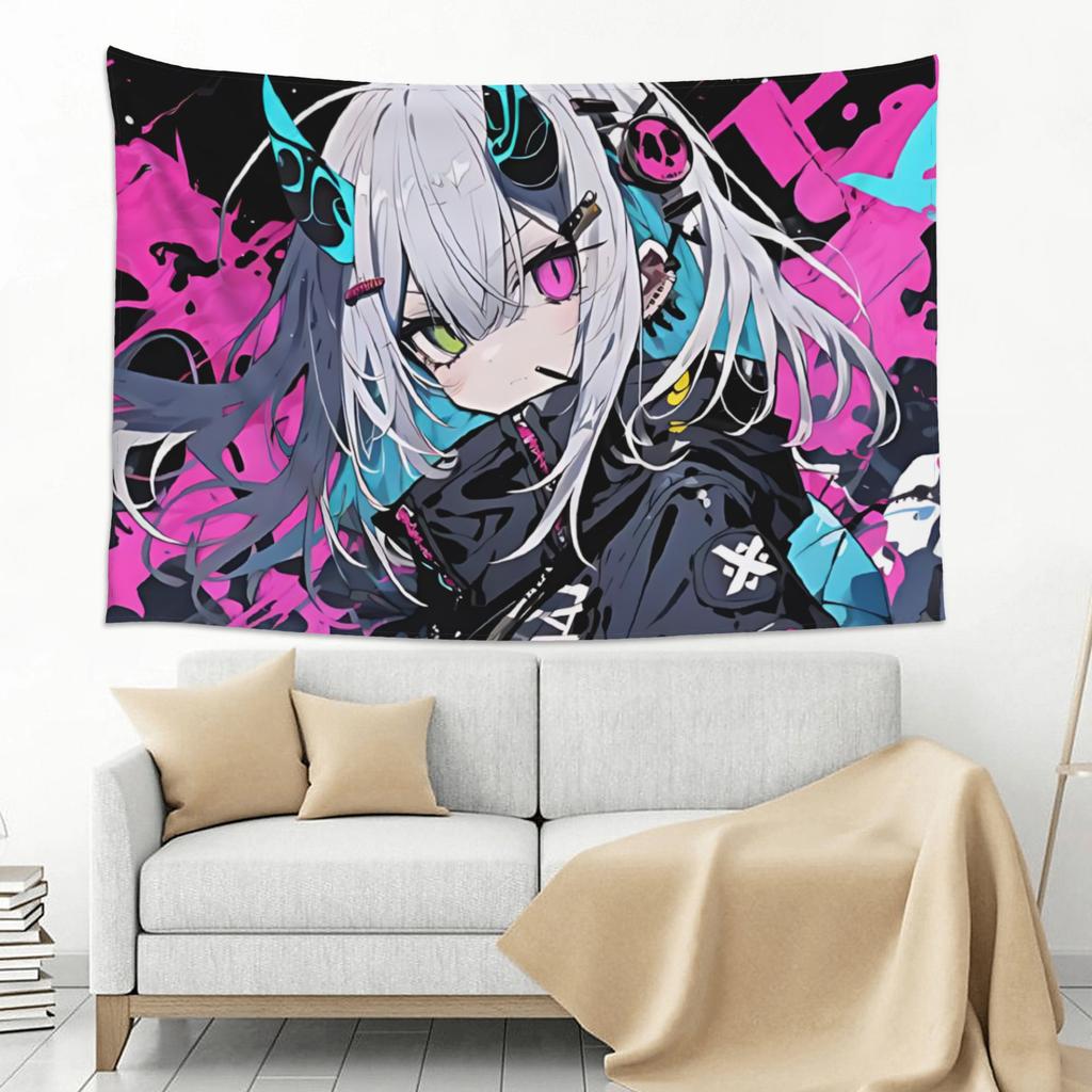 Anime Color Girl Print Tapestry Room decoration Home Decoration Tapestry Decor Accessories Cute Room Decor