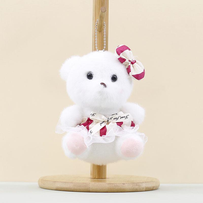 Cartoon Lina Soft Bear Keychain With Tulle Skirt Stuffed Toy Gift For Girls Kids
