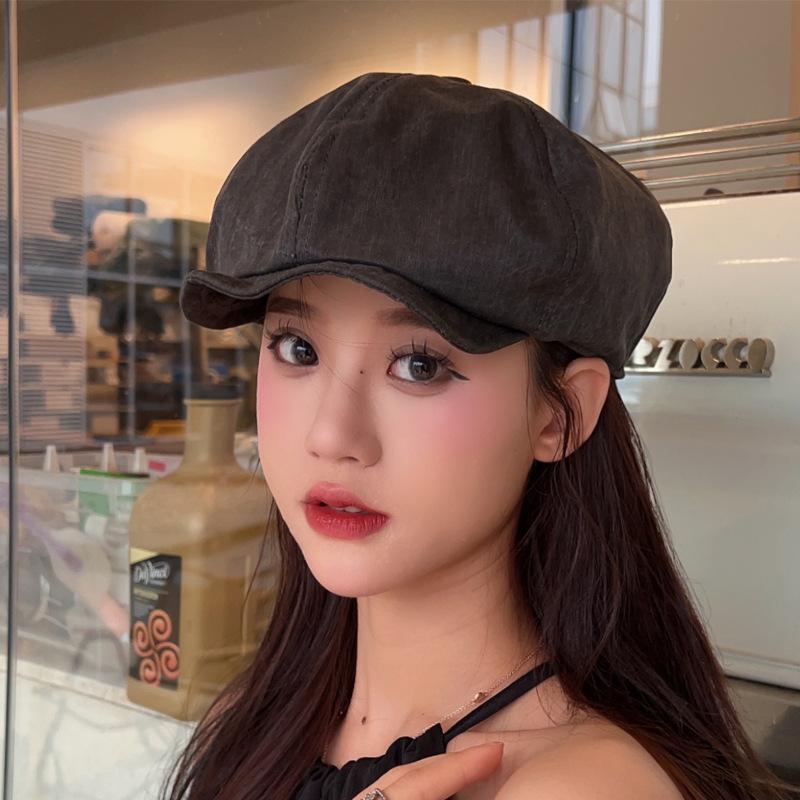 Niche Sweet Cloud Hat Women'S Spring And Summer Literary And Versatile Face Small Octagonal Hat British Compound Duck Tongue Ancient Beret