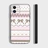 Retro Patterned Red Festive Phone Case For IPhone 17 Air 16 15 14 13 Pro Max 11 12 Black Silicone Cover