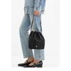 Bally Logo Drawstring Closure Bucket Bag Leather Shoulder Bag Women bags Black 6312074