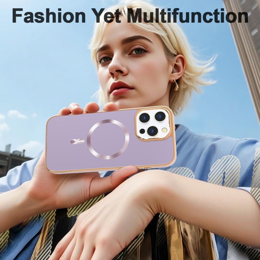 For iPhone 16 Pro Max Magnetic Case Electroplating Anti-Drop TPU+PC Phone Back Cover