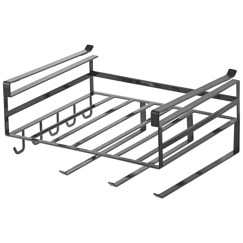 Yamazaki Multi-functional Under-Cabinet Rack, Black, Approx. W305 x D26 x H16cm, Tower Series,