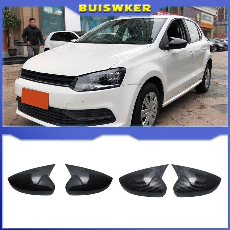 2 шт. для Volkswagen VW Polo MK5 6R 6C 2009-2017 ABS, боковое крыло заднего вида, крышка зеркала, отделка корпуса, OX, рог, стиль, внешний вид