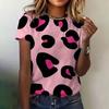 Omen's Clothing Crew-neck 3D T-shirt Spotted Print Short-sleeved Casual Comfortable Top Ladies Elegant Loose T-shirt