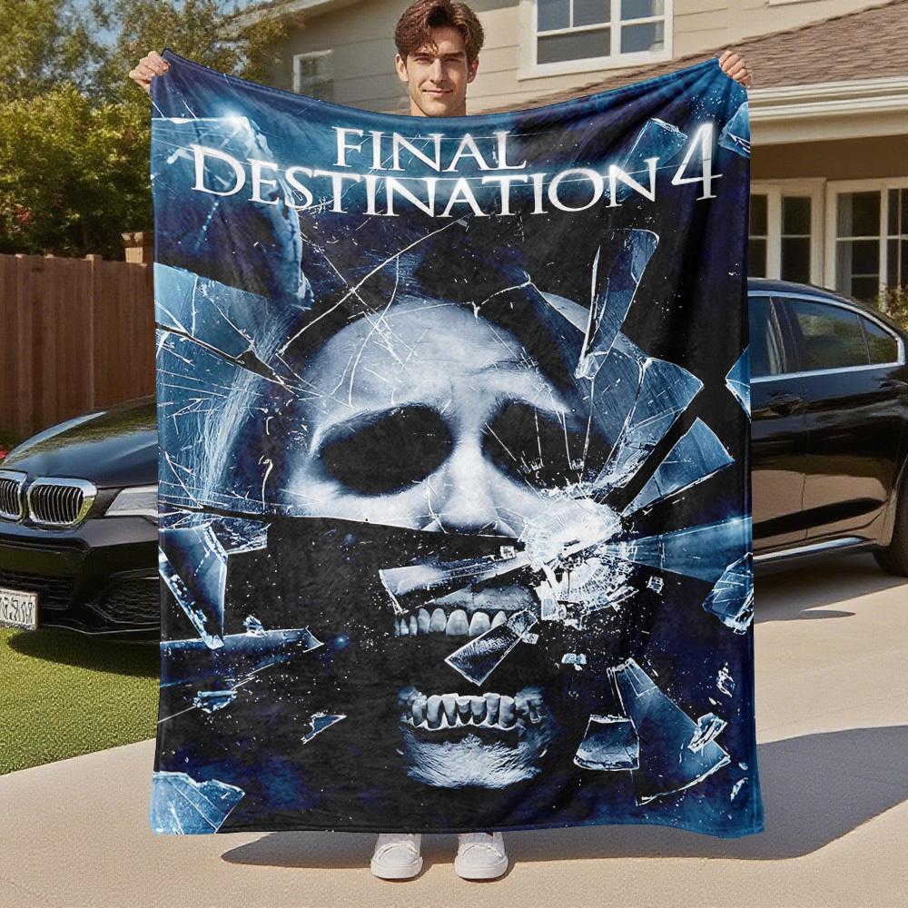 1pc Final Destination 4Outdoor Flannel Blanket Soft Plush Decor for Picnics, camping,Bedroom, Playroom, or Lunch Break, Perfect Gift