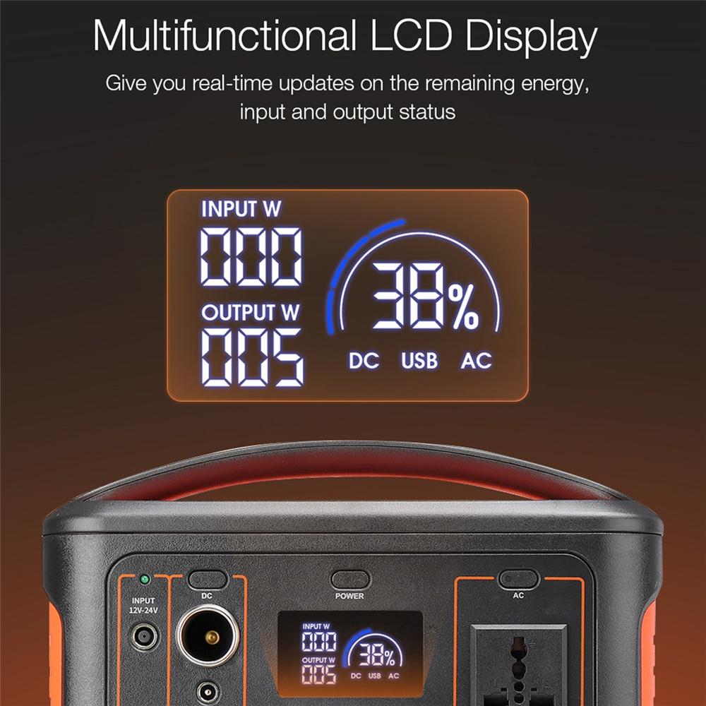 Мини-портативная солнечная электростанция переменного тока, аккумулятор солнечной энергии, источник питания 568WH, 500 Вт, перезаряжаемый аварийный инструмент для кемпинга на открытом воздухе