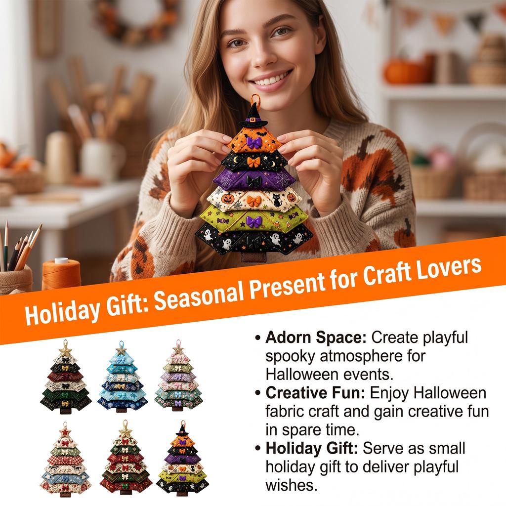 Multi-layer Fabric Tree Ornament Sewing Kit, Christmas Tree-Shaped DIY Handcraft Sewing Set, Holiday Decorations