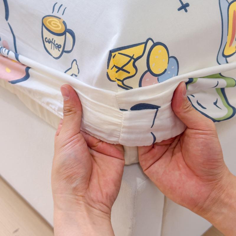 Приятная для кожи простыня на резинке из 100% хлопка, простыни в мультяшном стиле, чехол для домашнего матраса lençol (Наволочка Нужен заказ)