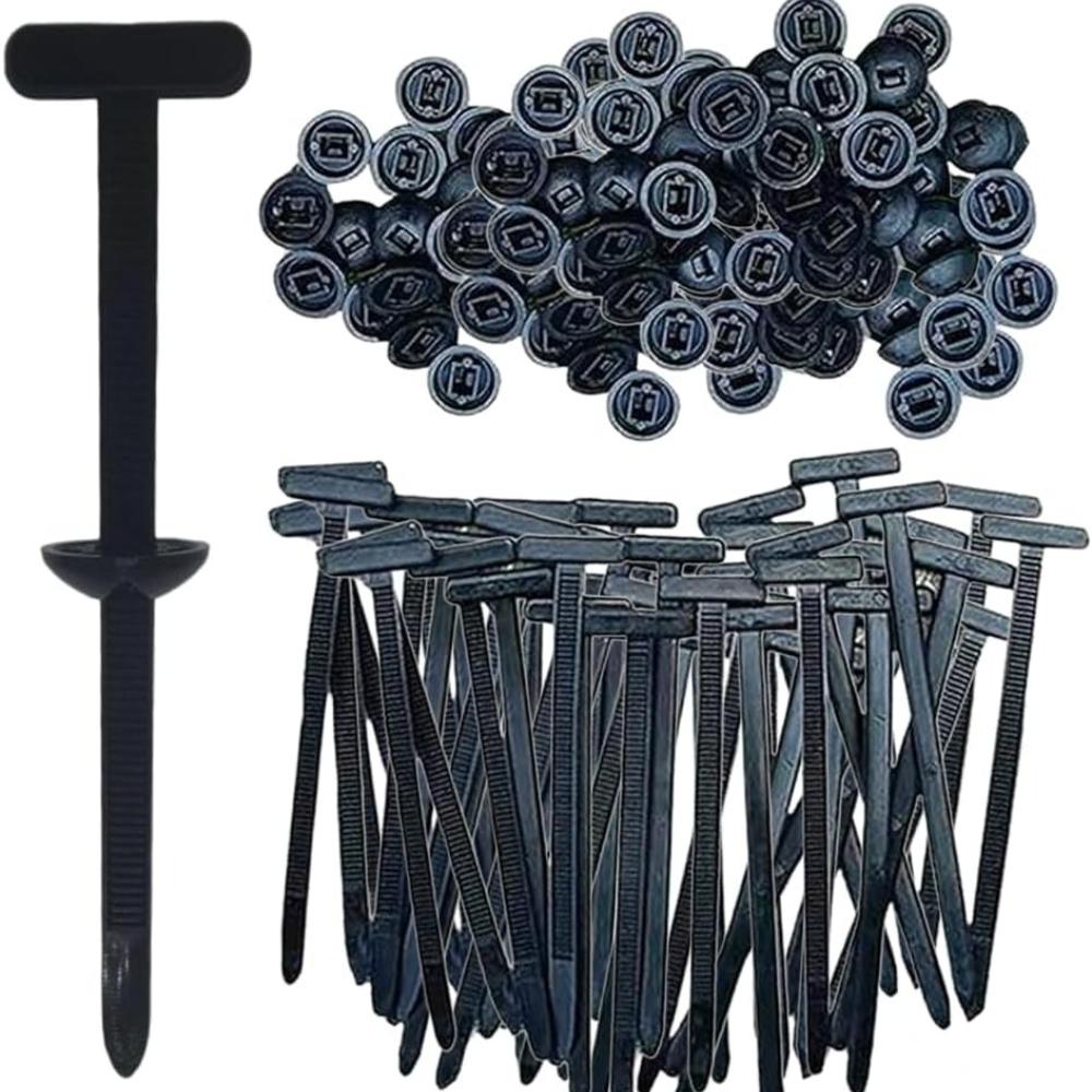 Кабельная стяжка черная, 2025 Новая нейлоновая кабельная стяжка Устойчивая к УФ-излучению для мастерских, прокладки электропроводки, организации кабелей, садоводства, жилых помещений (100 шт)