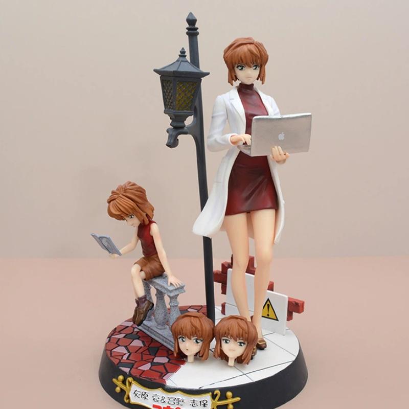 Detective Conan Gk Prize Figure Kudo Shinichi Edogawa Conan Interchangeable Head Anime Statue Beika Chou Scene Collectible Model
