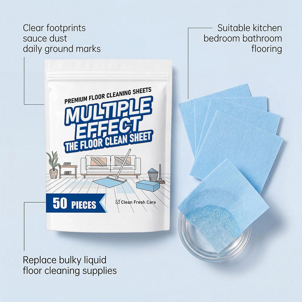 Premium Floor Cleaning Sheets Concentrated Floor Mopping Slices Deep Stain Removal Rapid Dissolve For Hardwood,Tile &Living Room
