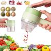 4 In 1 Portable Handheld Electric Vegetable Cutter Set, Wireless Food Processor for Garlic Pepper Vegetable Chopper
