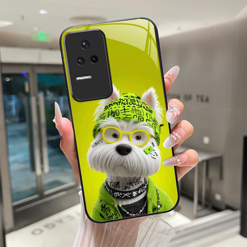 Красивые Цветы Милые Кошки Чехол Для Xiaomi Poco F4 5G / Redmi K40S Закаленное Стекло Чехол Для Телефона Защитная Задняя Крышка Жесткий Корпус
