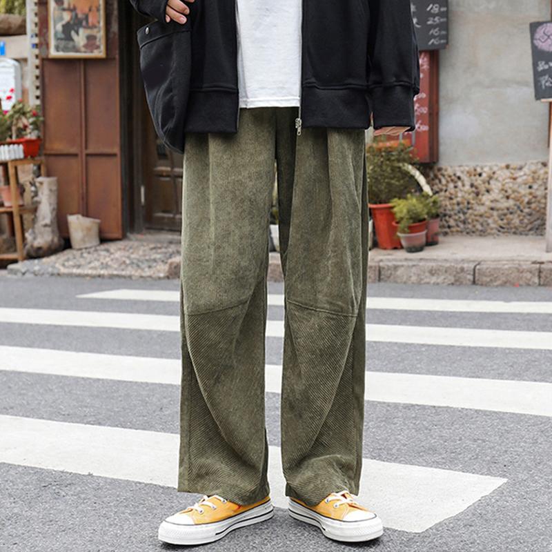 Мужские брюки Широкие брюки Летняя модная одежда Повседневная вельветовая свободная хип-хоп уличная одежда Большие размеры Брюки прямые