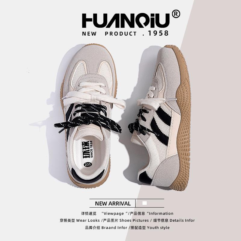 Глобальные немецкие тренировочные кроссовки Женские ZHQ-HY2123 Летние Новые Сетчатые Дышащие Повседневные Кроссовки Мягкая Подошва Универсальные Белые Кроссовки Женские