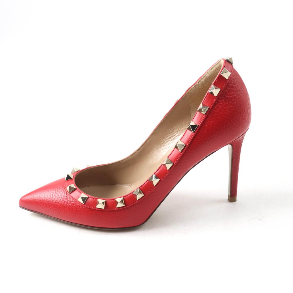 Великолепные туфли Valentino Garavani Rock stud с острым носом Красная кожа Женские 36 Б/у