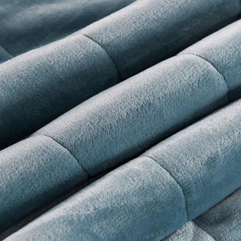 Толстое одеяло из искусственной овечьей шерсти, зимнее двустороннее трехслойное стеганое одеяло, приятное для кожи, уютное, теплое покрывало на кровать