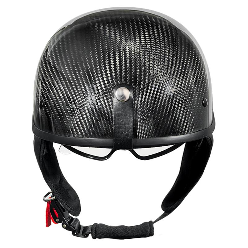 3K Carbon Fiber Half Helmet - 3C&DOT Certified, Impact-Resistant, Factory Direct with 12-Month Warranty