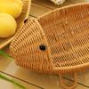 Fish Shape Hand Woven Fruit Basket Plastic Woven Storage Basket Drain Basket  Kitchen Storage