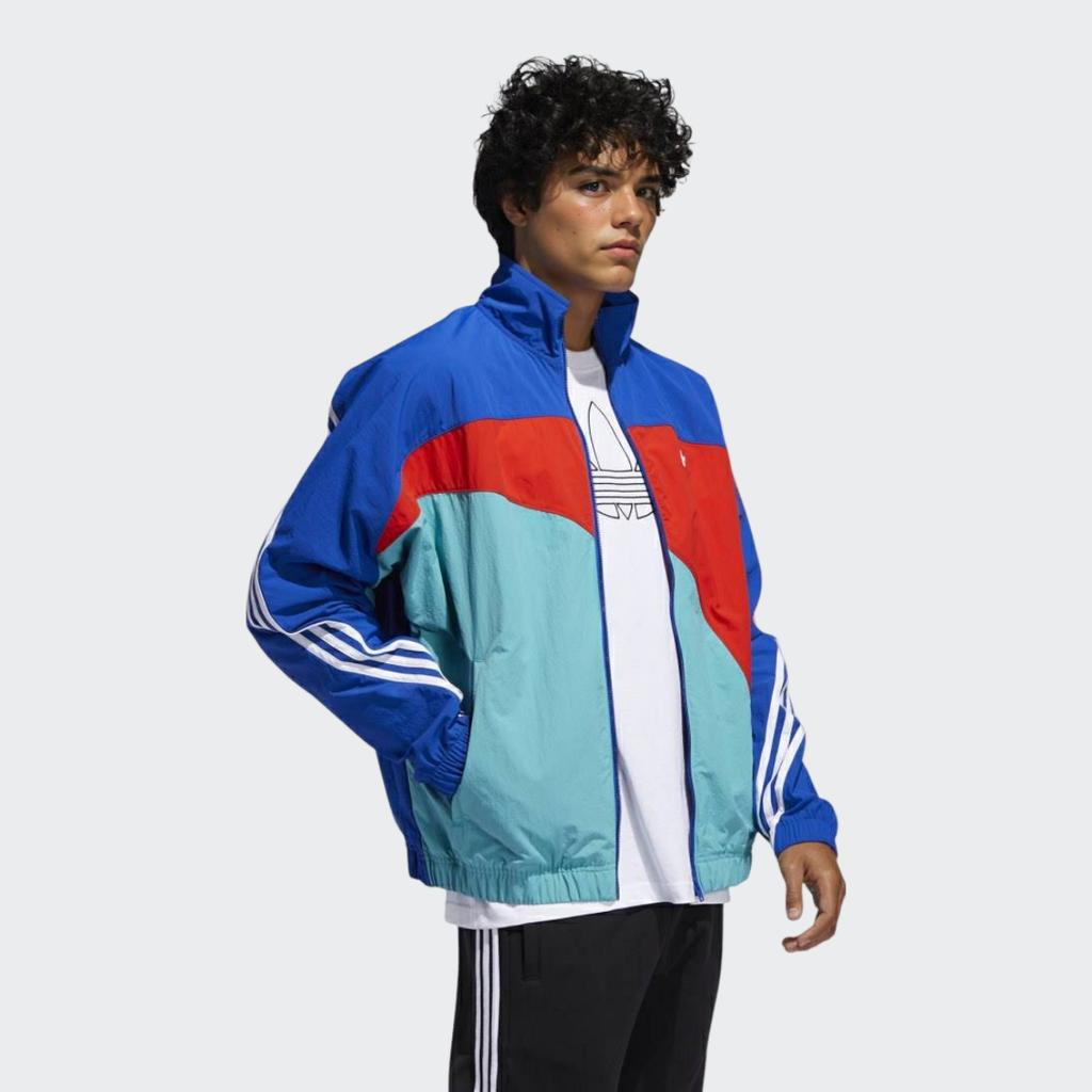 adidas Оригинальная сращенная ветровка, спортивная мужская куртка, верхняя одежда, королевский синий FM1580