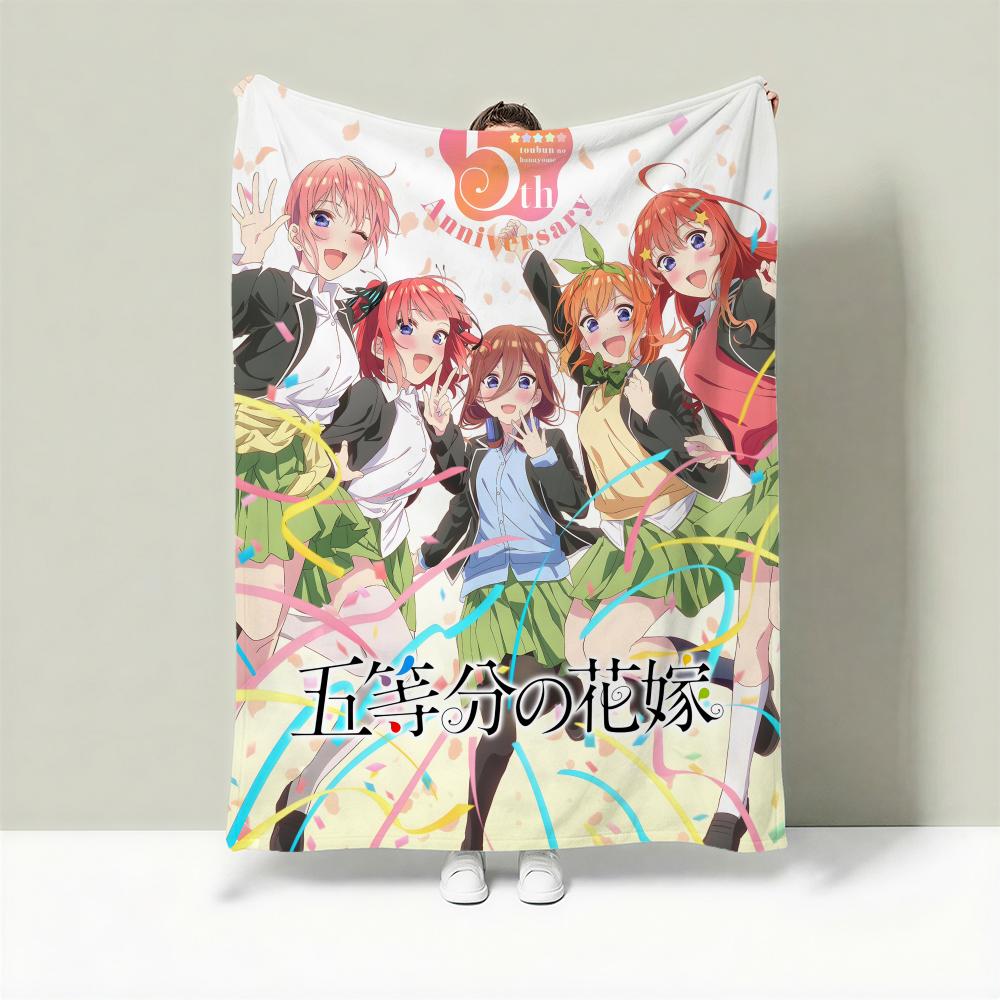 Anime T-The Quintessential Quintuplets Throw Lightweight 240g Flannel Blanket Soft Skin-friendly for Summer Cooling
