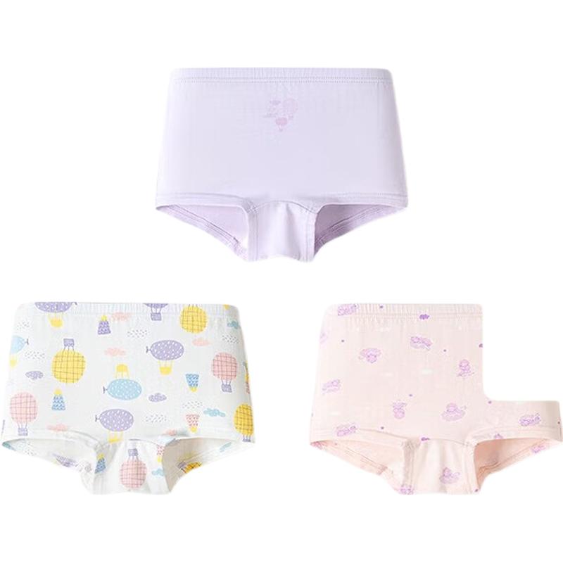 Balabala Girls' Cotton Boxer Briefs 3-Pack