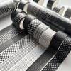 Black And White Plaid Tape Grid Washi Tape, Pattern Decorative Masking Hand-tearable for Arts, DIY Crafts, Journals, Planners, Scrapbooking,