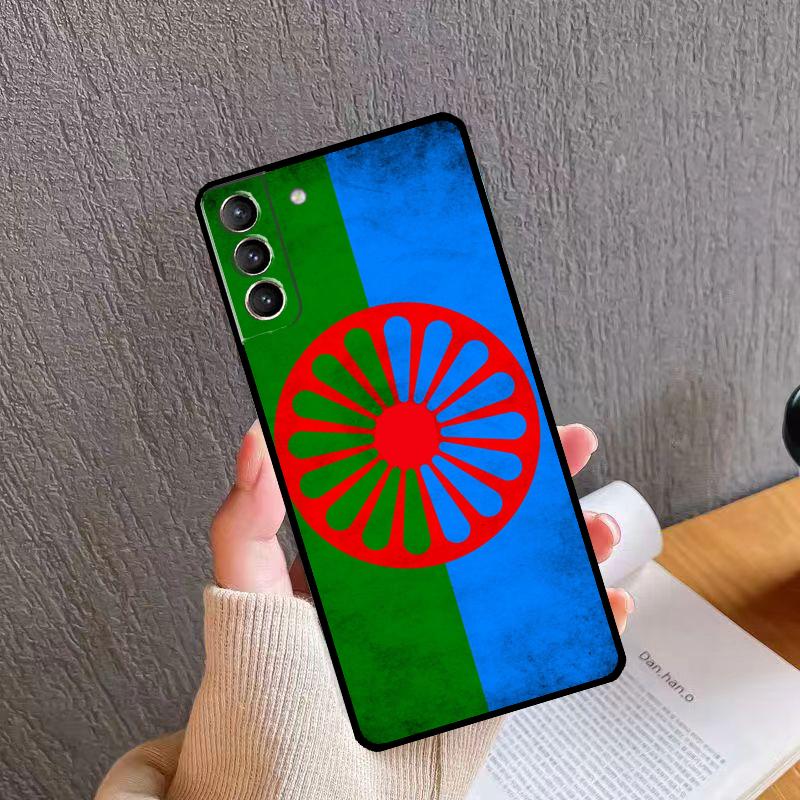 Gypsy Romani Roma Flag Case For Samsung Galaxy S22 Ultra S21 S20 FE S8 S9 S10 Plus Note 10 20 S23 Ultra Back Cover