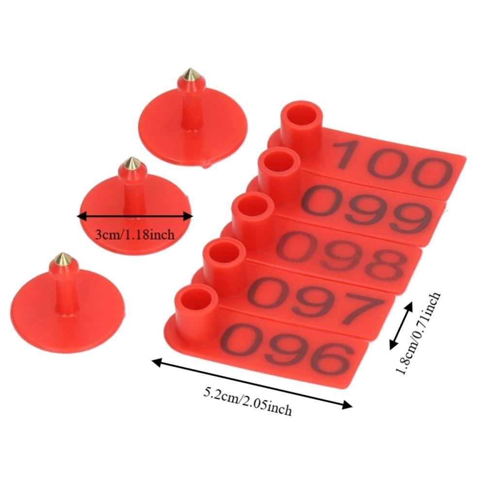 100Pcs Lightweight Livestock Ear Tags PP Ear Tags Easy Operation Numbered Livestock Ear Tags Cow