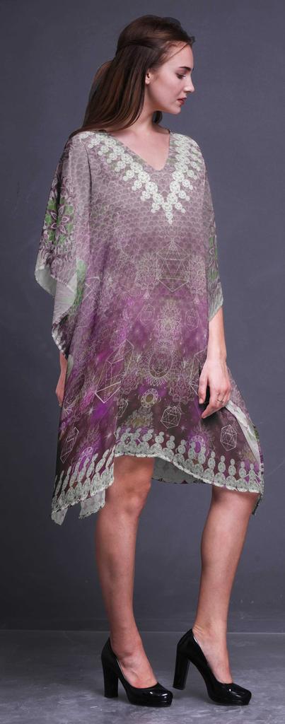 Phagun Ladies Plus Size Kaftan Summer Wear Beach Coverup Kimono Kaftan-4X-5X