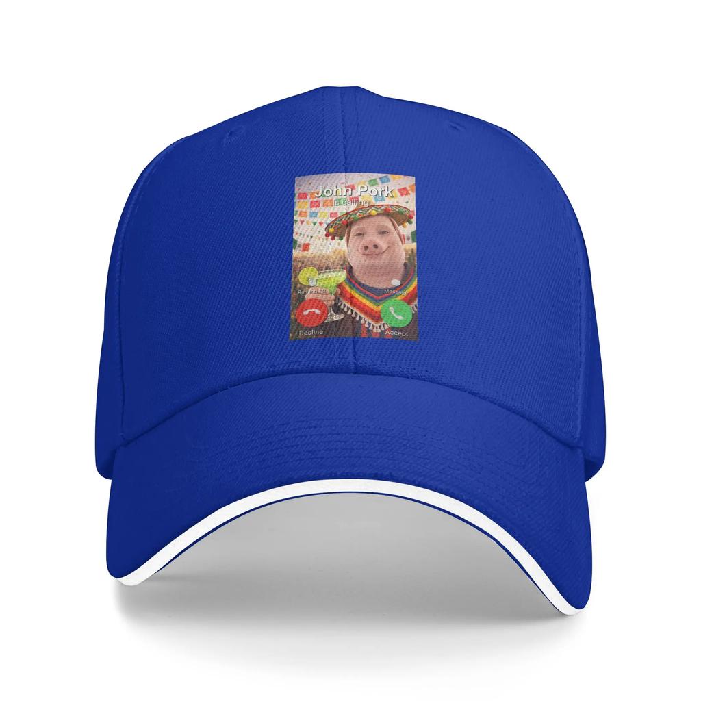 Funny Cinco De Mayo John Pork is Calling Brainrot Meme Sun Baseball Cap Summer Unisex Print Hip Hop Hats Outdoor Gym Snapback Cap