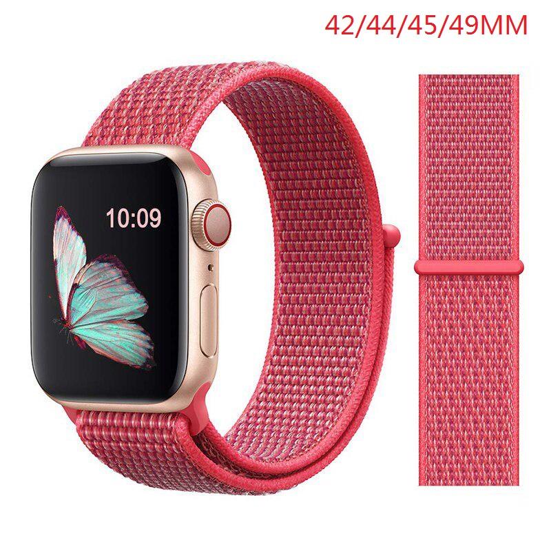 Nylon Band For Apple Watch Series Watch 9 8 / Ultra 2 7 6 SE 5/4/2/1 38 42MM Replacement Strap Loop for Iwatch Series 3 40/41/44 /45MM/49MM