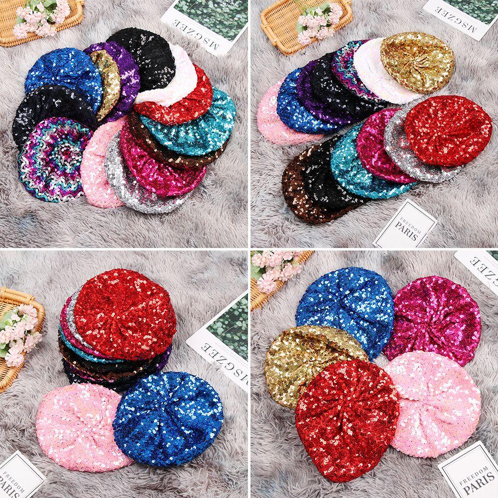 Мода Индивидуальность Блестки Блестки Очаровательная Танцевальная Сцена Кепка Художник Живописец Шляпы Гэтсби Береты